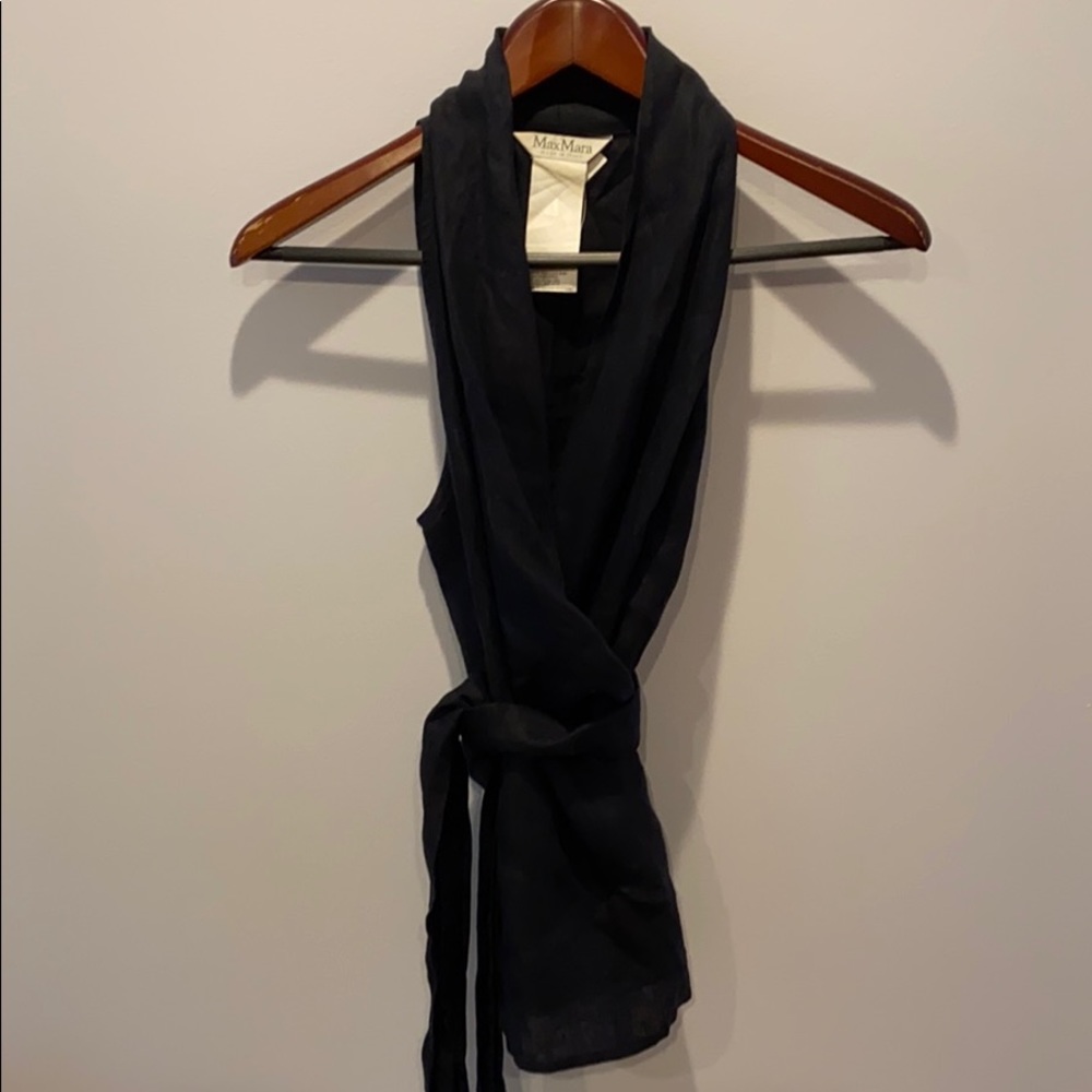Maxmara linen wrap top